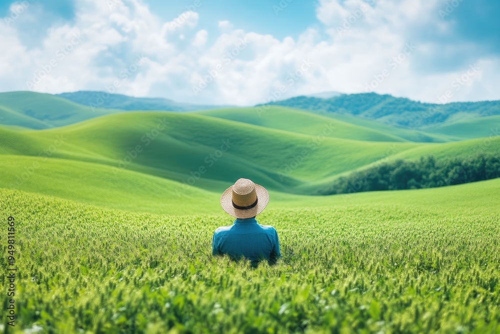 Farmer’s Delight in a Verdant Green Grass Landscape Farmer’s Delight in a Verdant Green Grass Landscape