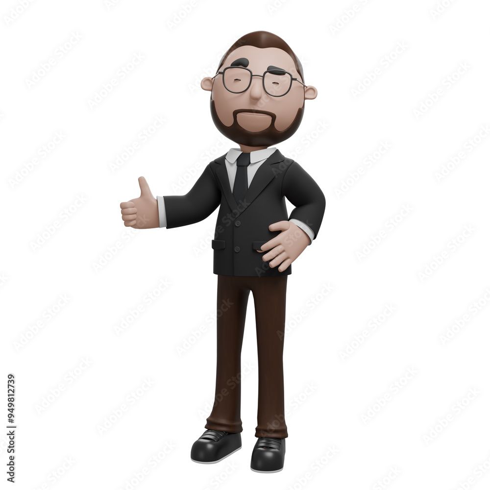 Businessman Giving a Thumbs Up. 3D illustration. Businessman Giving a Thumbs Up. 3D illustration.