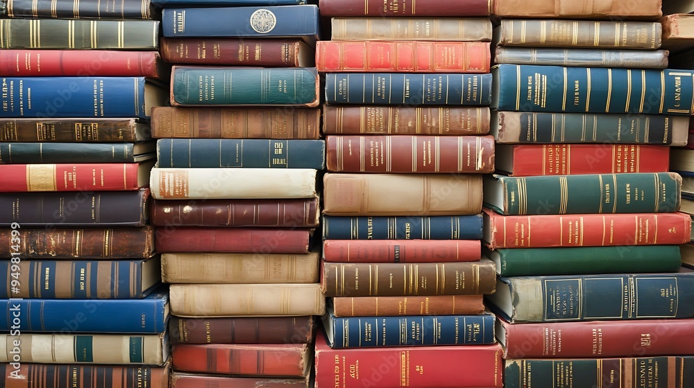 A Stack of Books on a Wooden Table A Stack of Books on a Wooden Table