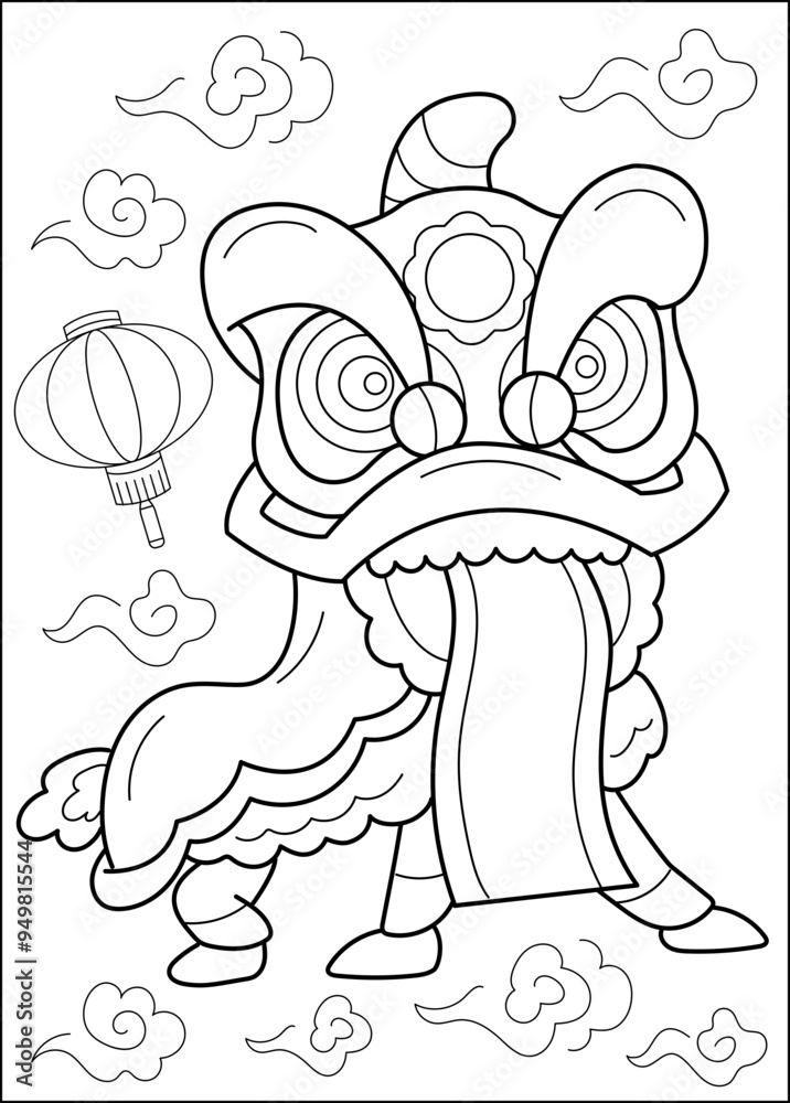 Obraz premium dragon coloring book page