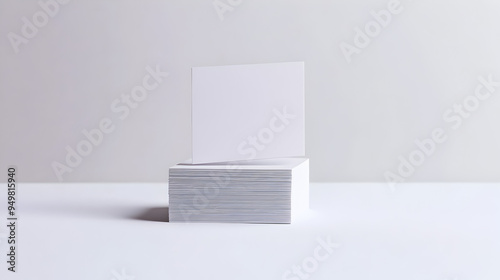 Minimal White Background with Blank Table Surface for Advertising or Branding Mockups