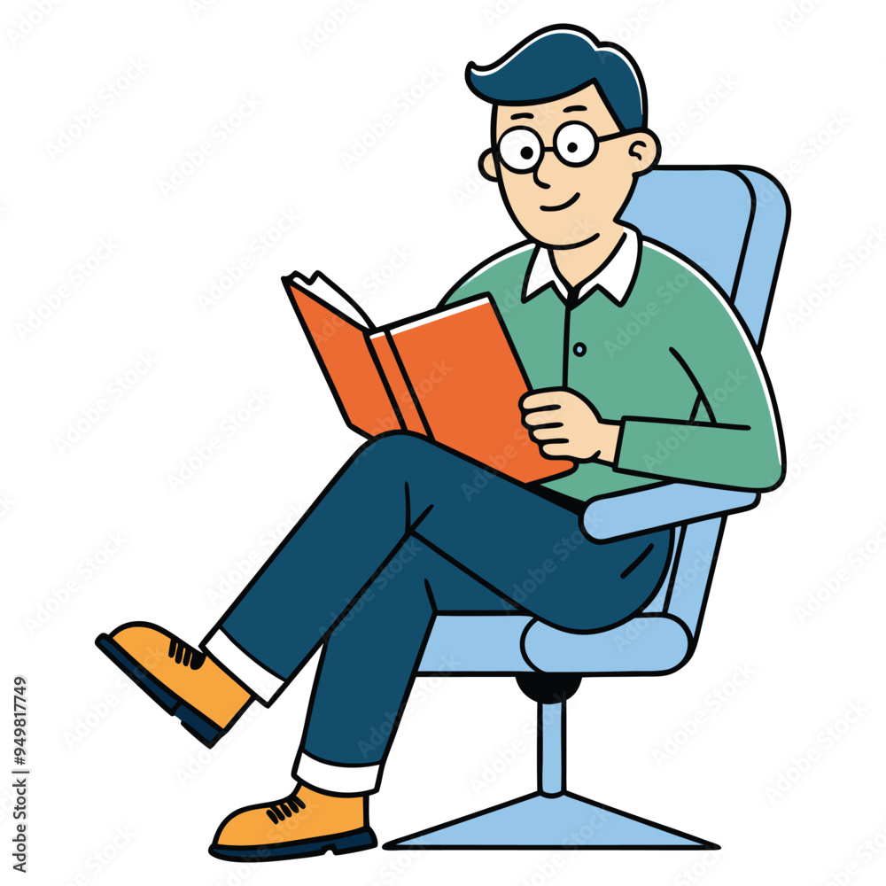 A man sitting in a chair cartoon vector illustration A man sitting in a chair cartoon vector illustration