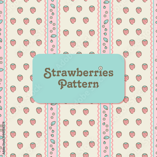 Strawberries seamless pattern