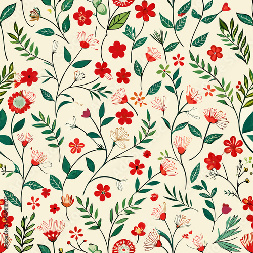 Wallpaper Mural Floral seamless pattern vector illustration. Torontodigital.ca