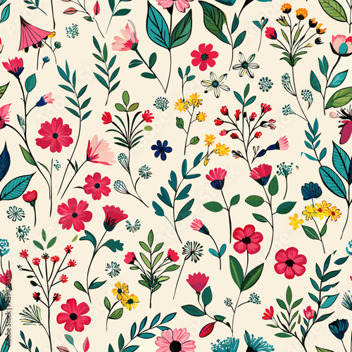 Wallpaper Mural Floral seamless pattern vector illustration. Torontodigital.ca