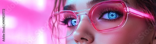Futuristic Fashion Vibrant Cityscape, Sleek Sunglasses, Tech-Infused Style, Dynamic Energy, A Bold Vision of Tomorrow's Trends