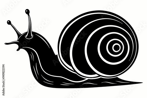 Snail silhouette vector art illustration