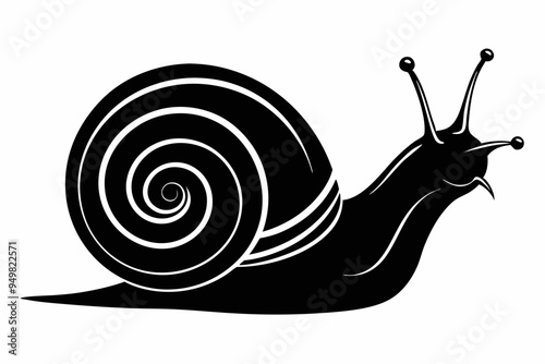 Snail silhouette vector art illustration