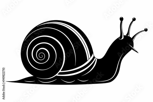 Snail silhouette vector art illustration