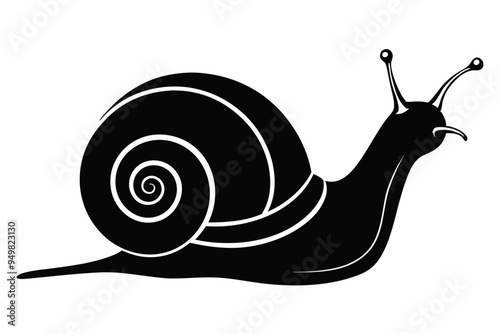 Snail silhouette vector art illustration