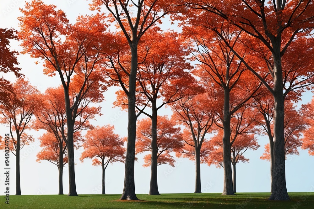 Stunning Isolated Maple Trees on White Background for Aesthetic Presentations Stunning Isolated Maple Trees on White Background for Aesthetic Presentations