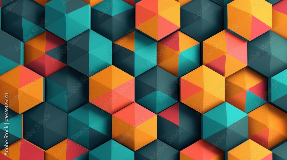 Abstract geometric seamless pattern with diamond shapes and vivid hues, bold and stylish Abstract geometric seamless pattern with diamond shapes and vivid hues, bold and stylish