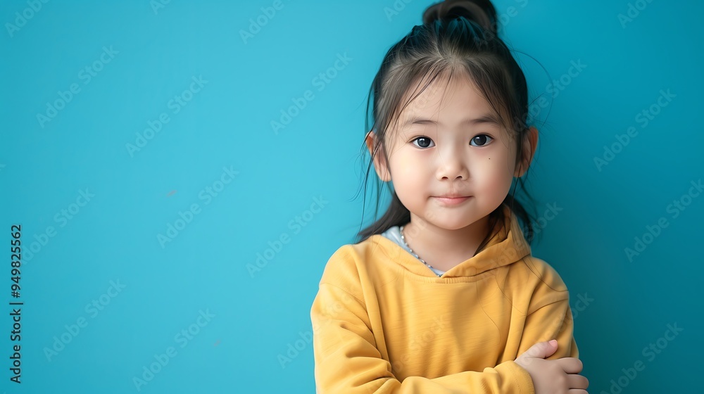 Portrait of a Young Girl with a Yellow Hoodie Portrait of a Young Girl with a Yellow Hoodie