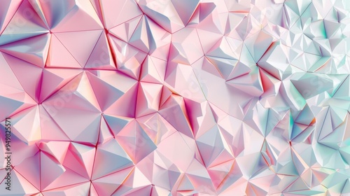 Abstract geometric seamless pattern with complex triangles and pastel shades, soft and stylish