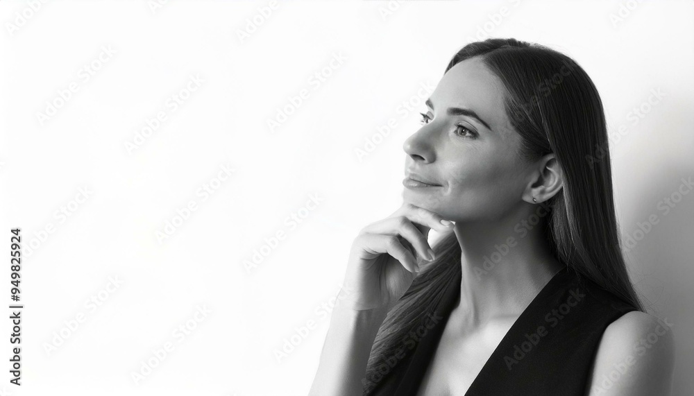 考え込んでいる女性 考え込んでいる女性