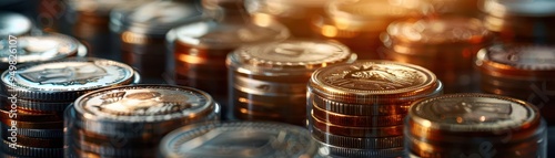 Historical coin collection in a display case, valuable and detailed, Vintage, Muted tones, Photograph, Numismatic detail photo