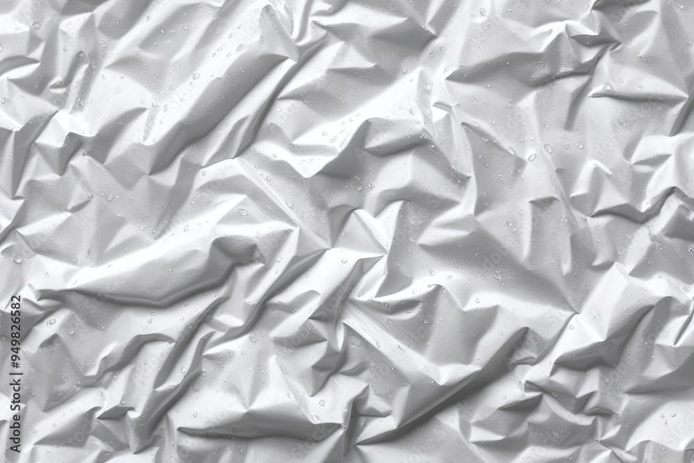 Obraz premium Wet Crumpled White Paper Texture for Background and Header Design Ideas