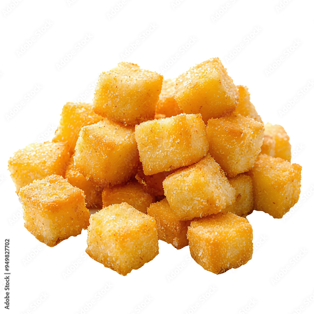 Heap of breaded cheese cubes on transparent background PNG Heap of breaded cheese cubes on transparent background PNG