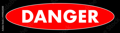 Danger banner, warning road sign traffic symbol vector on black background