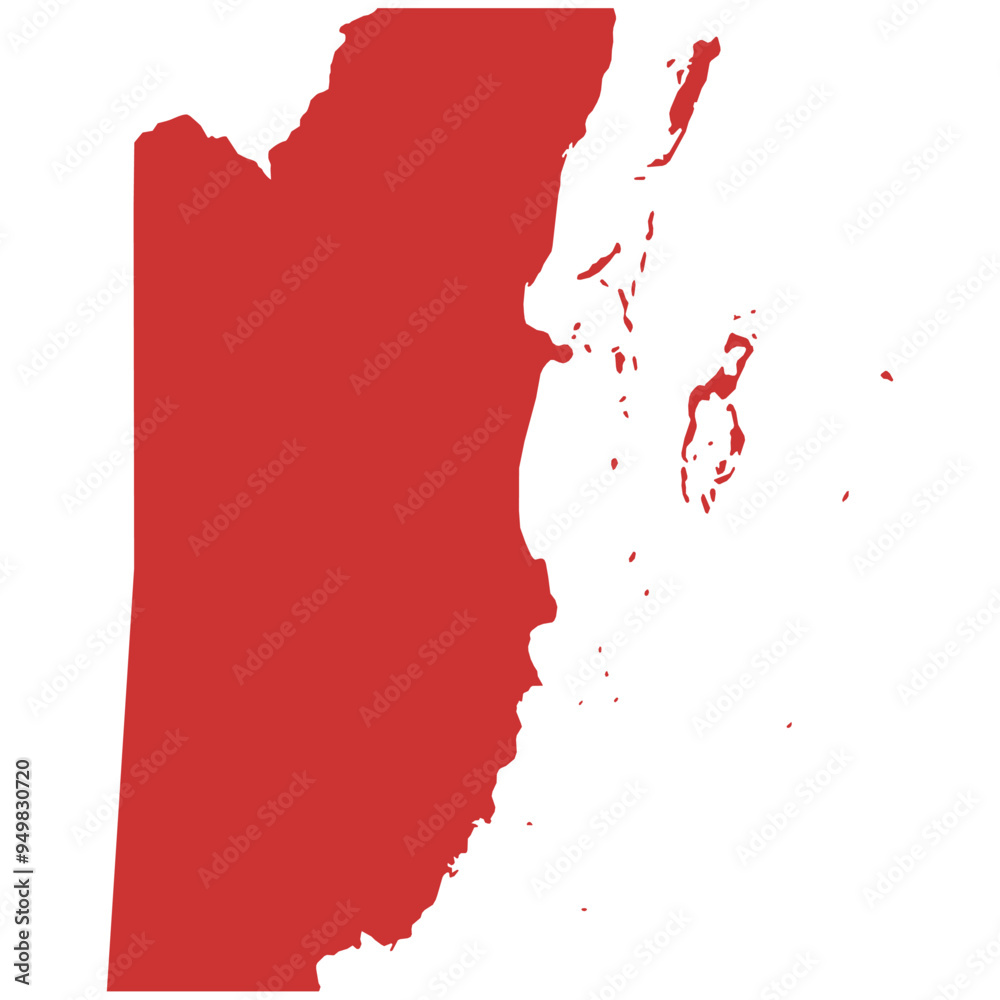 Vector outline map of Belize Stock Vector | Adobe Stock
