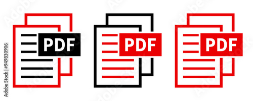 zestaw ikon pliku PDF