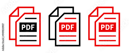 zestaw ikon pliku PDF