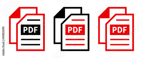 zestaw ikon pliku PDF