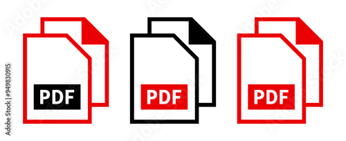 zestaw ikon pliku PDF