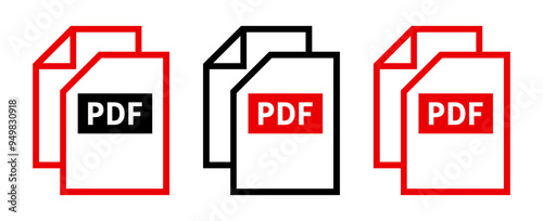 zestaw ikon pliku PDF