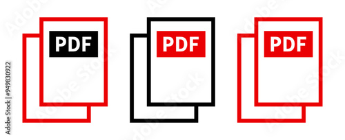zestaw ikon pliku PDF