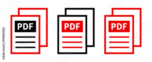 zestaw ikon pliku PDF