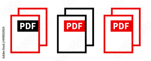 zestaw ikon pliku PDF