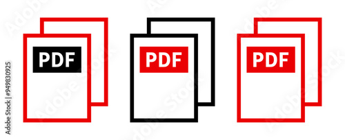 zestaw ikon pliku PDF