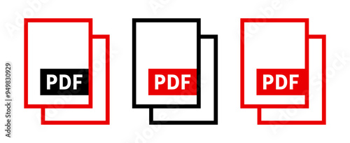 zestaw ikon pliku PDF