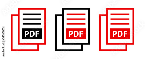 zestaw ikon pliku PDF