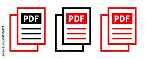 zestaw ikon pliku PDF