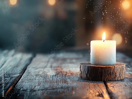A single candle burning in a dark room, casting a soft, warm light, symbolizing hope in darkness, Hope, Light in the midst of emotional darkness