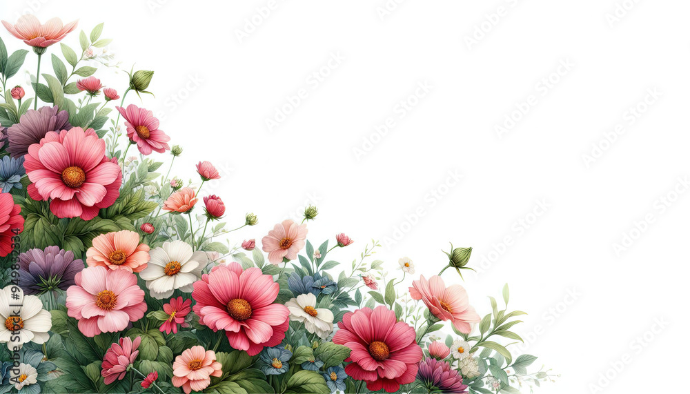 Greeting, Invitation, celebration, congratulation card, flowers blooming in garden. Decoupage illustration Greeting, Invitation, celebration, congratulation card, flowers blooming in garden. Decoupage illustration