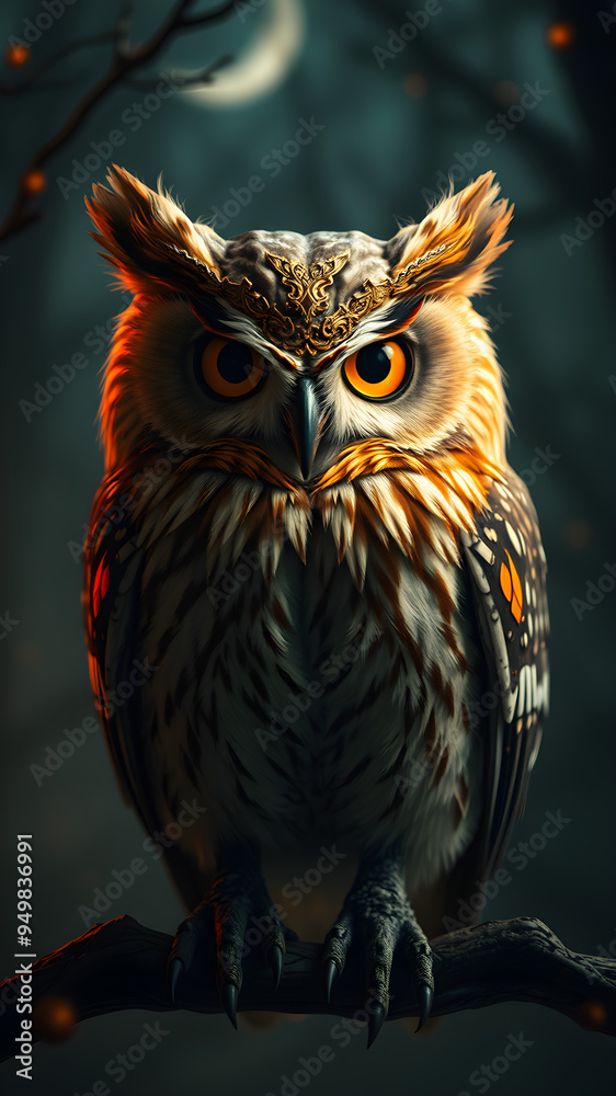 Fototapeta premium owl sitting on a branch