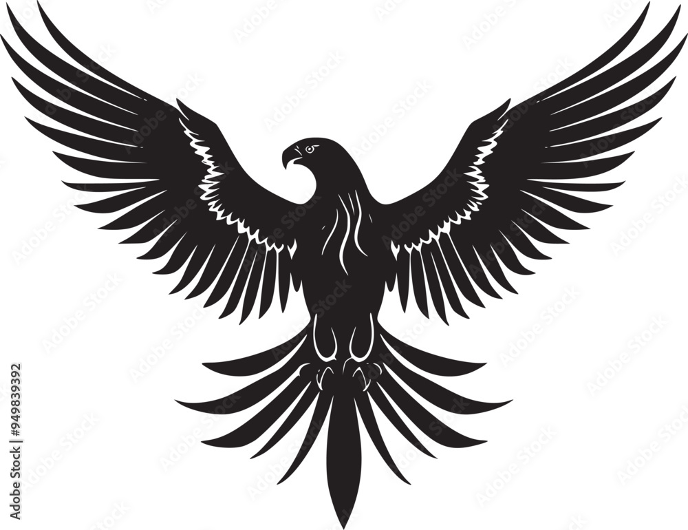 Fototapeta premium Soaring Black Eagle: A Powerful Vector Graphic for Bold Designs