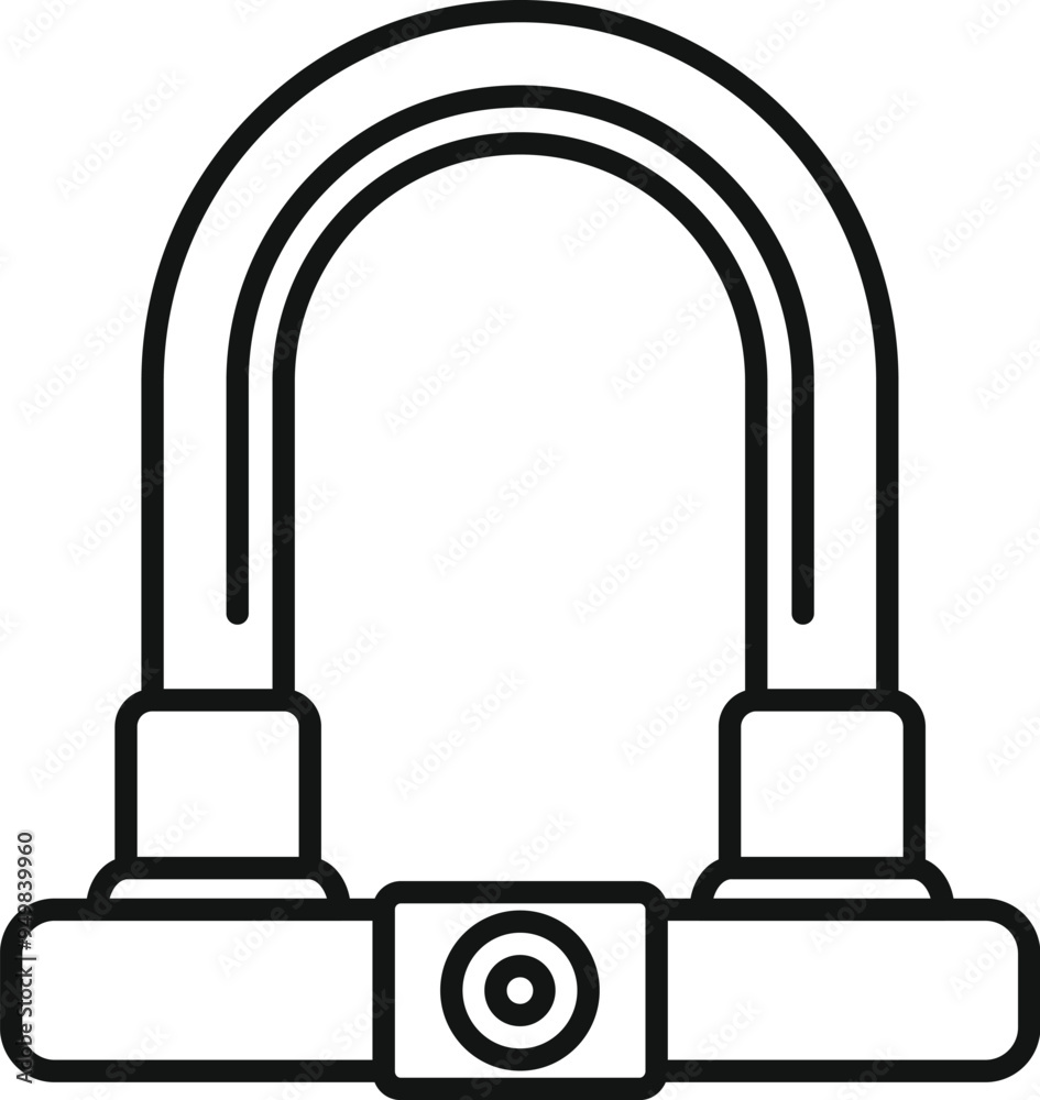 Simple vector icon of a bike u lock, perfect for websites or apps related to cycling, security, or transportation Simple vector icon of a bike u lock, perfect for websites or apps related to cycling, security, or transportation