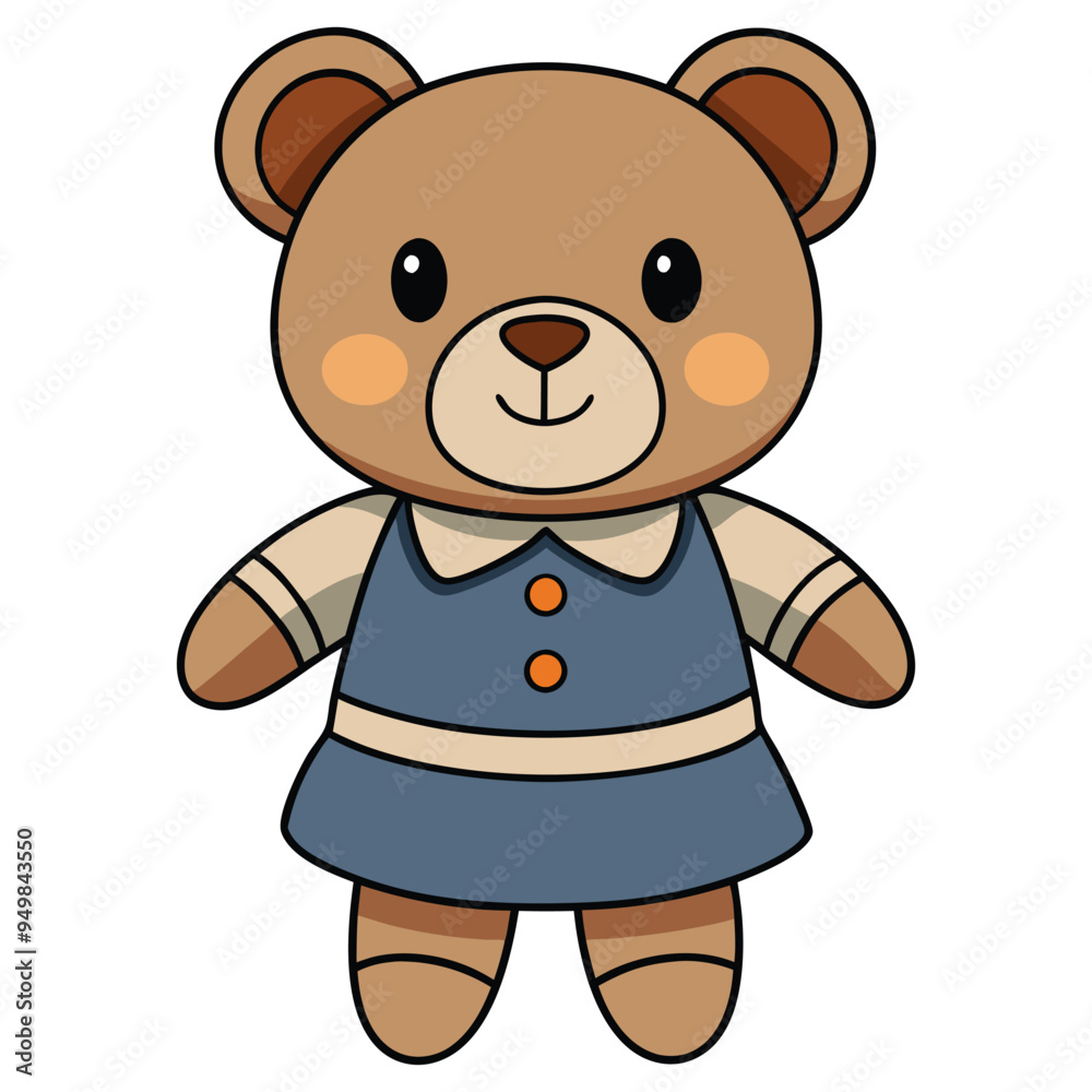 Cute Teddy Bear Cartoon Vector Illustration