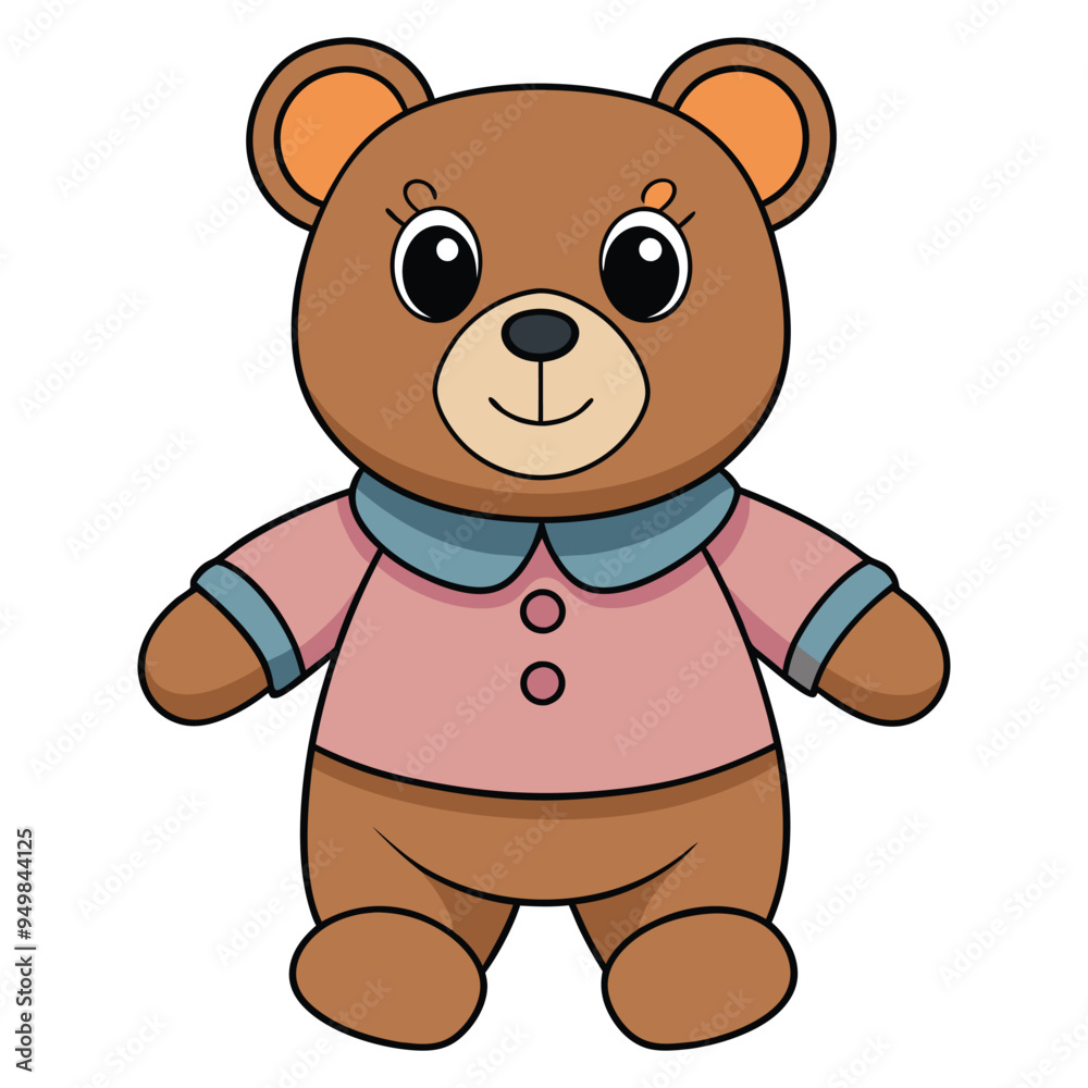 Fototapeta premium Cute Teddy Bear Cartoon Vector Illustration