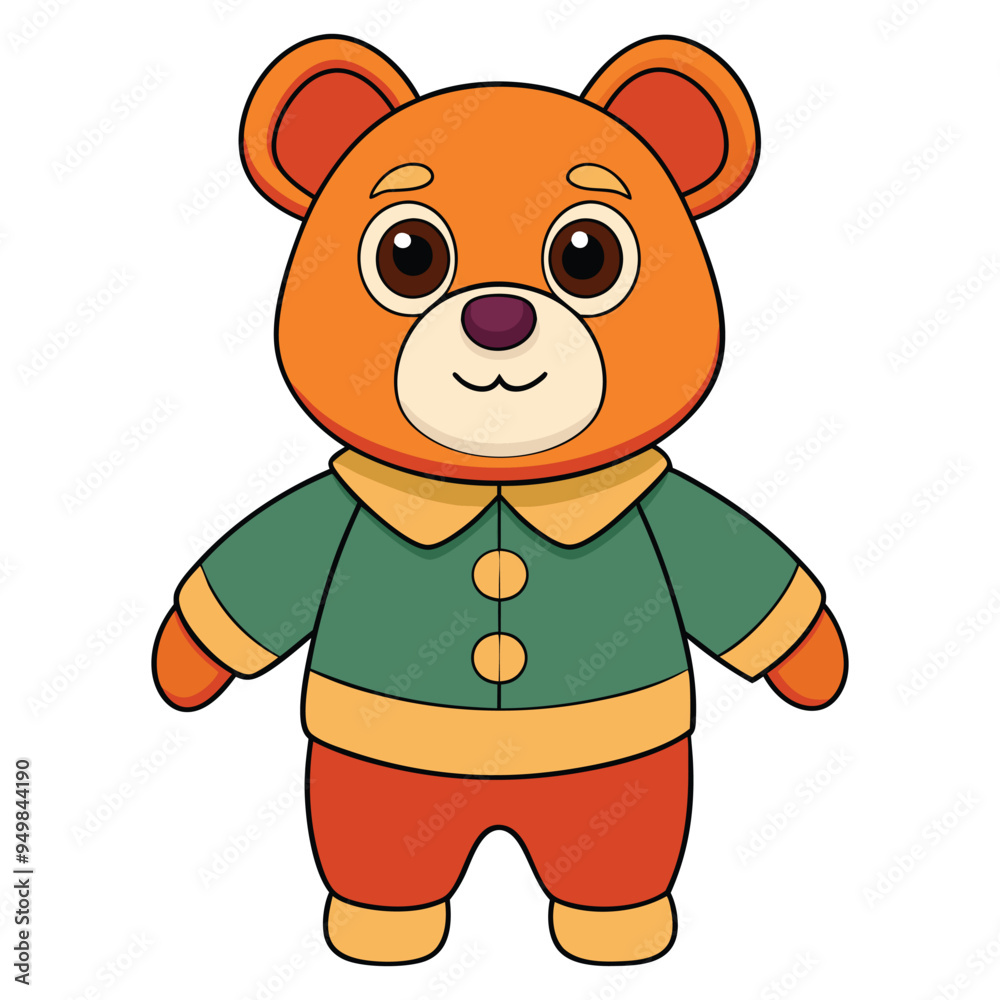 Fototapeta premium Cute Teddy Bear Cartoon Vector Illustration