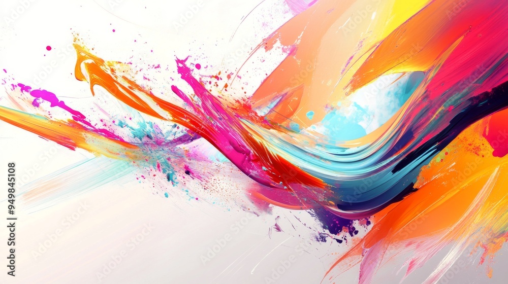 A bright and energetic abstract background with splashes of color and dynamic shapes, designed to evoke creativity and inspiration. A bright and energetic abstract background with splashes of color and dynamic shapes, designed to evoke creativity and inspiration.