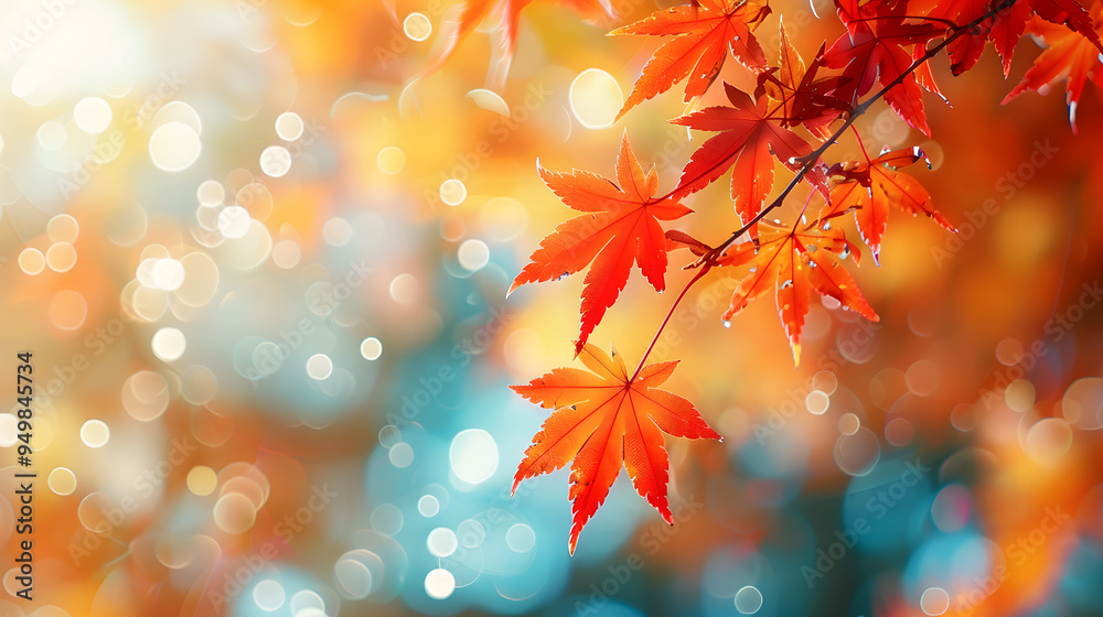 web banner design for autumn season and end year activity with red and yellow maple leaves with soft focus light and bokeh background web banner design for autumn season and end year activity with red and yellow maple leaves with soft focus light and bokeh background