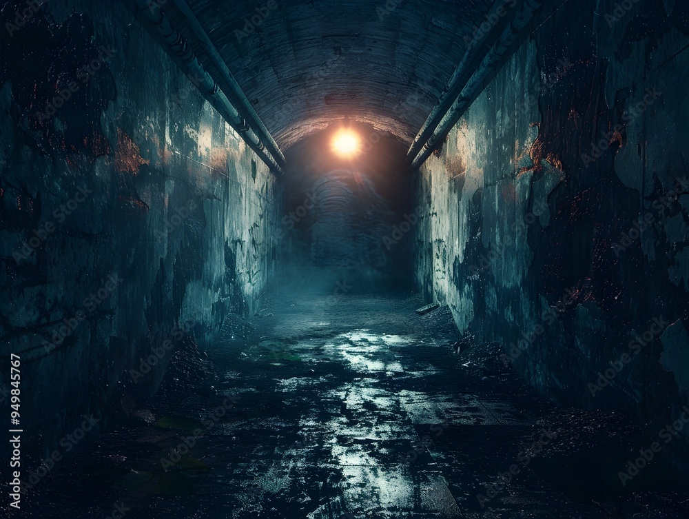 Eerie Flickering Light in Mysterious Underground Tunnel Evokes Sense of Foreboding Atmosphere Eerie Flickering Light in Mysterious Underground Tunnel Evokes Sense of Foreboding Atmosphere