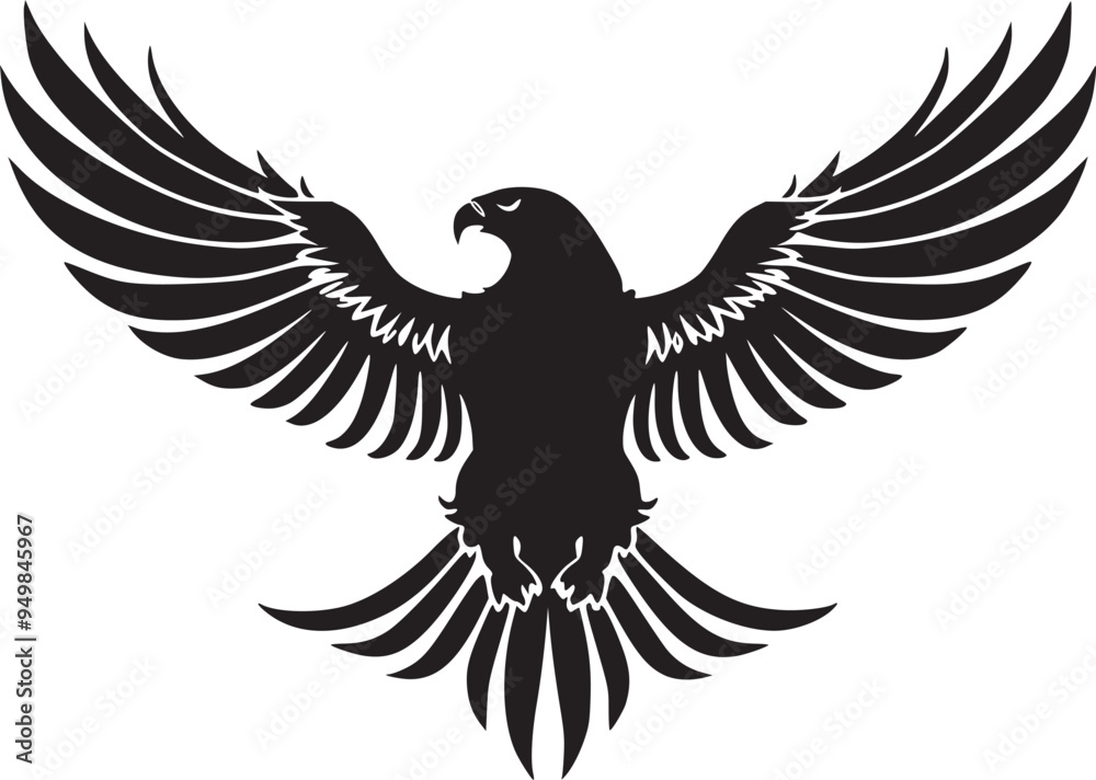 Fototapeta premium Soaring Black Eagle: A Powerful Vector Graphic for Bold Designs