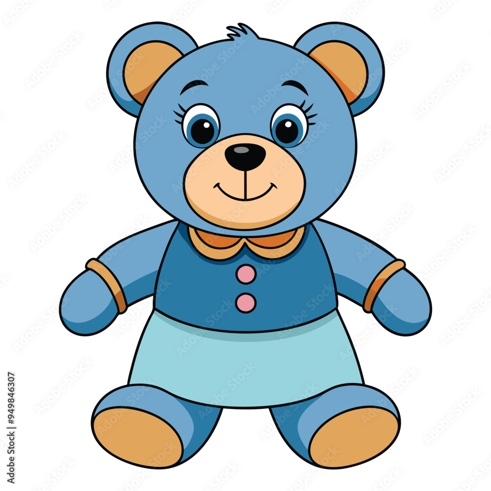 Fototapeta premium Cute teddy bear doll cartoon vector