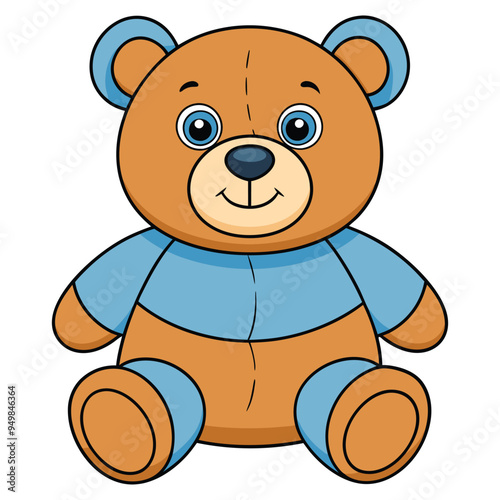 Cute teddy bear doll cartoon vector
